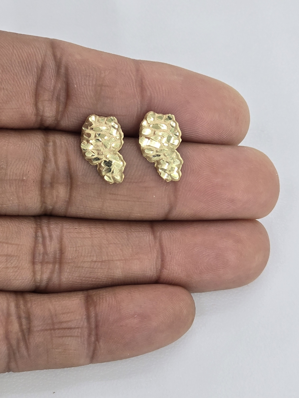 10kt Real Gold Nugget Stud Earring